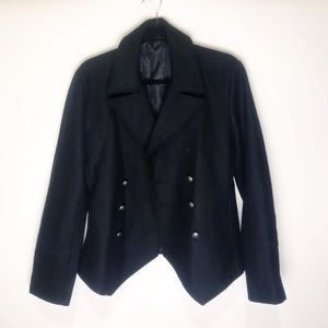 Dsquared Black Military Style Peacoat No Size